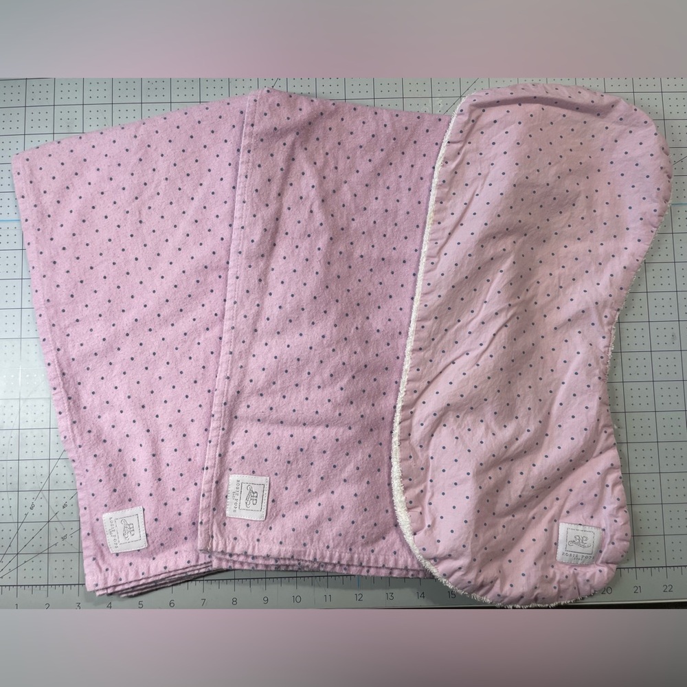 Floral Polka Dots Flowers Baby Infant girls burping Blanket Sets *stain*